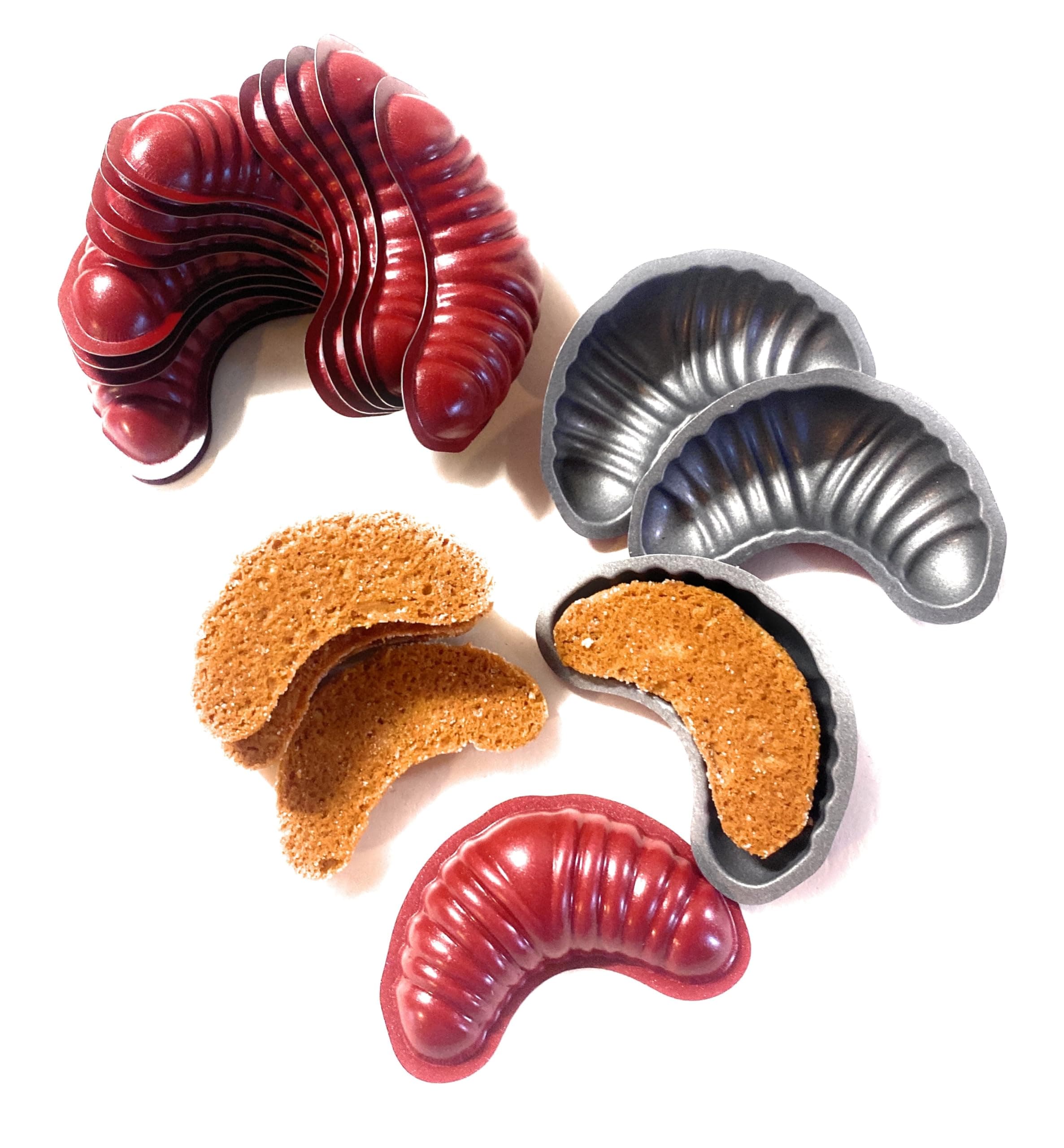 Half Moon Mini Cookie Baking Pan - Mini Mold Rolls 20 piece - Tartaletas Form for Baking Tin - Non-stick Coating