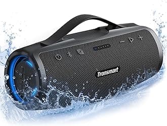 Tronsmart Mirtune S100 Portable Bluetooth Speaker, 50W Punchy Bass &Clear Treble, Retractable Handle, 20H Playtime, IPX7 Waterproof, Customize EQ for Outdoor, Camping,Beach(Black)