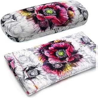 MyEyeglassCase Women's Hard Eyeglass Case | Protective Hard Shell Glasses Case with Pouch and Cloth