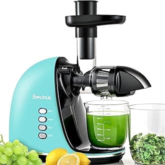 Slow Masticating Juicer,Brecious Cold Press Juicer with 2 Speed Modes & Quiet Motor,Juicer Machines Vegetable and Fruit with Reverse Function,Celery Juicer,BPA-Free,Easy to Clean (Blue)