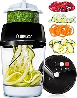 Plastic 3 In 1 Adjustable Handheld Zucchini Spaghetti Maker Vegetable Spiralizer Slicer With Container, Black