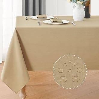 Veblandy Faux Linen Rectangle Tablecloth Waterproof 60x84 inch Table Cloth Stain and Wrinkle Resistant Washable, Decorative Fabric Table Cover for Dining, Kitchen, Wedding and Parties, Coffee