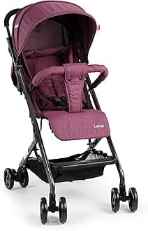 LuvLap Voyager Baby Stroller/Pram for Baby with 5 Point Safety Harness,Easy Fold,Air Travel Friendly Compact Design,Multi Level Seat Recline,Lightweight Stroller,6 Months to 3 Years (Violet)