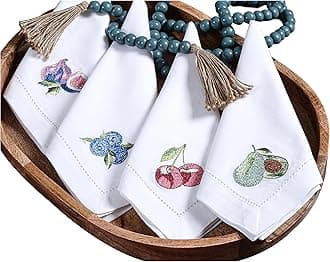 Bedding Craft Cloth Napkin in Cotton Textured with Retail Gifting Package,Wedding Napkins,Thanksgiving Napkins,Cotton Fabric Napkins,Machine Washable Dinner Napkins Hemstitched,Set of 4
