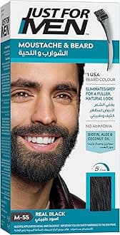 Just For Men M55 Moustache and Beard Facial Hair Color Real Black