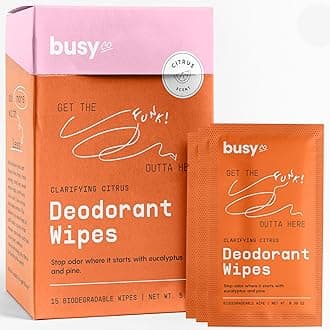 Refresh Line Deodorant Wipes - 15ct Deodorant for Women with Zinc, Probiotics & Prebiotics - Individually Wrapped - Sweat Wipes to Naturally Cleanse Skin & Remove Sweat & Odor