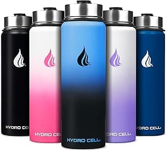 Stainless Steel Insulated Water Bottle with Straw - For Cold & Hot Drinks - Metal Vacuum Flask with Screw Cap and Modern Leakproof Sport Thermos for Kids & Adults (Blue/Black 24oz)