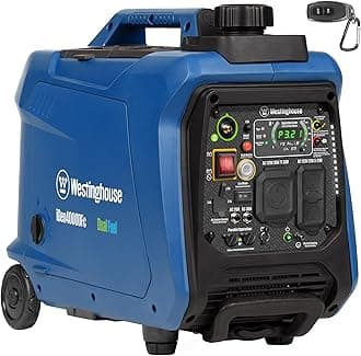 4000 Peak Watt Super Quiet Dual Fuel Portable Inverter Generator, Remote Electric Start, Gas & Propane Powered, RV Ready, CO Sensor, Parallel Capable