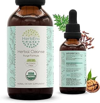 Herbal Cleanse Organic Alcohol-Free Tincture | Detox and Cleanse Formula, Extract Supplement | Organic Wormwood Herb, Black Walnut Hull, Cloves Flower Buds | Purge Extract (2 fl oz)