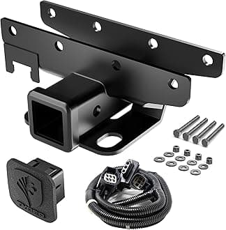 Tyger Auto Towing Combo: 2inch Receiver Hitch & Wiring Harness Cover Fits 2007-2018 Wrangler JK 2Dr 4Dr (Exclude 2018 JL Models)
