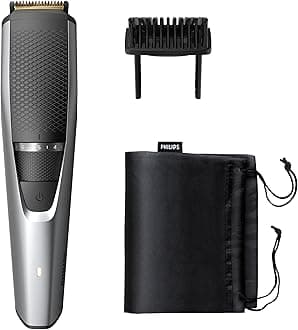 Beard & Stubble Trimmer/Hair Clipper For Men, Series 3000, 20 Length Settings, 60 Min. Runtime, Self-Sharpening Metal Blades, Uk 3-Pin Plug, Bt3222/13