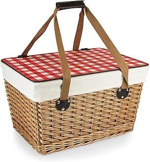 Canasta Grande Wicker Picnic Basket with Lid - Large Picnic Basket for 2