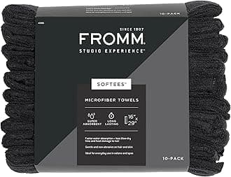 Fromm Softees Microfiber Towels, Navy, 16 x 29 Inch, 45006, Pack of 10