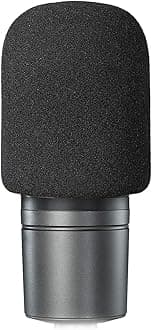Windscreen Foam Cover, Windscreen Pop Filter for Audiotechnica AT2020 Condenser Studio Microphone and Large Size Mic (Black)