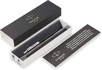 (Gift Box, Premium Bond Street Black Chrome Trim) - Parker Jotter Premium Bond Street Black Grid CT Ballpoint Pen