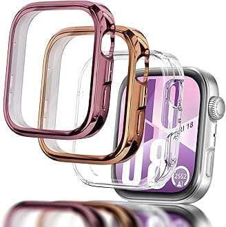 Seltureone 3 Pack Watch Case Compatible with Huawei Watch Fit 4, Soft TPU Silicone Case with Screen Protector, Full-Coverage Scratchproof Protecton - Clear/Rose Gold/Pink