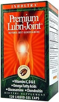 Inholtra Premium Lubri-Joint Fast-Acting Joint & Connective Tissue Health Supplement with Vitamin C, D & E, Omega Fatty Acids, Glucosamine & Chondroitin - 120 Liquid Softgels