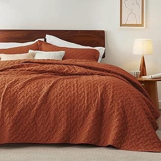 Bedsure Quilts King Size - Lightweight Bedspreads King Size with Basket Weave Pattern, Soft Quilt Bedding Set, Red Orange Comforter Set Coverlet for All Seasons with 2 Pillow Shams