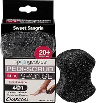 Spongeables Charcoal Pedi Scrub 20 Plus Washes, Sweet Sangria, 2 Ounce