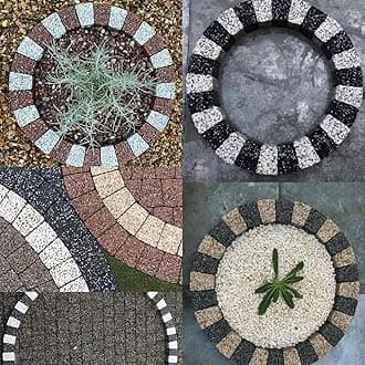 Garden Granite Circle Tree Surround Grass Border Paving Slab Stone Concrete Water Feature (CREAM/LIGHT GREY, 160)