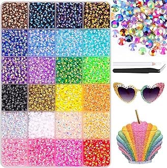 Resin Jelly Rhinestones with Tweezers for Crafts, Multicolor 4mm Non Hotfix Flat Back Bedazzling Crystal for Crafts, Clothing, Cups, Shoes, Decoration, Nail Art