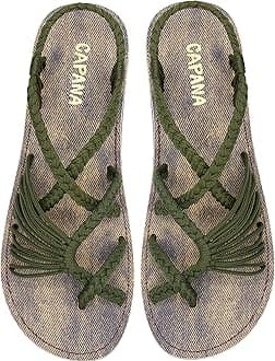 Capana Woven Women's Flat Sandals - Strappy Braided Sandals, Beach Sandals for Women Dressy Summer, Rope Bohemian Sandals, Spring Casual Womens Shoes, Comfy Boho Flats for Teen Girls – Banyan