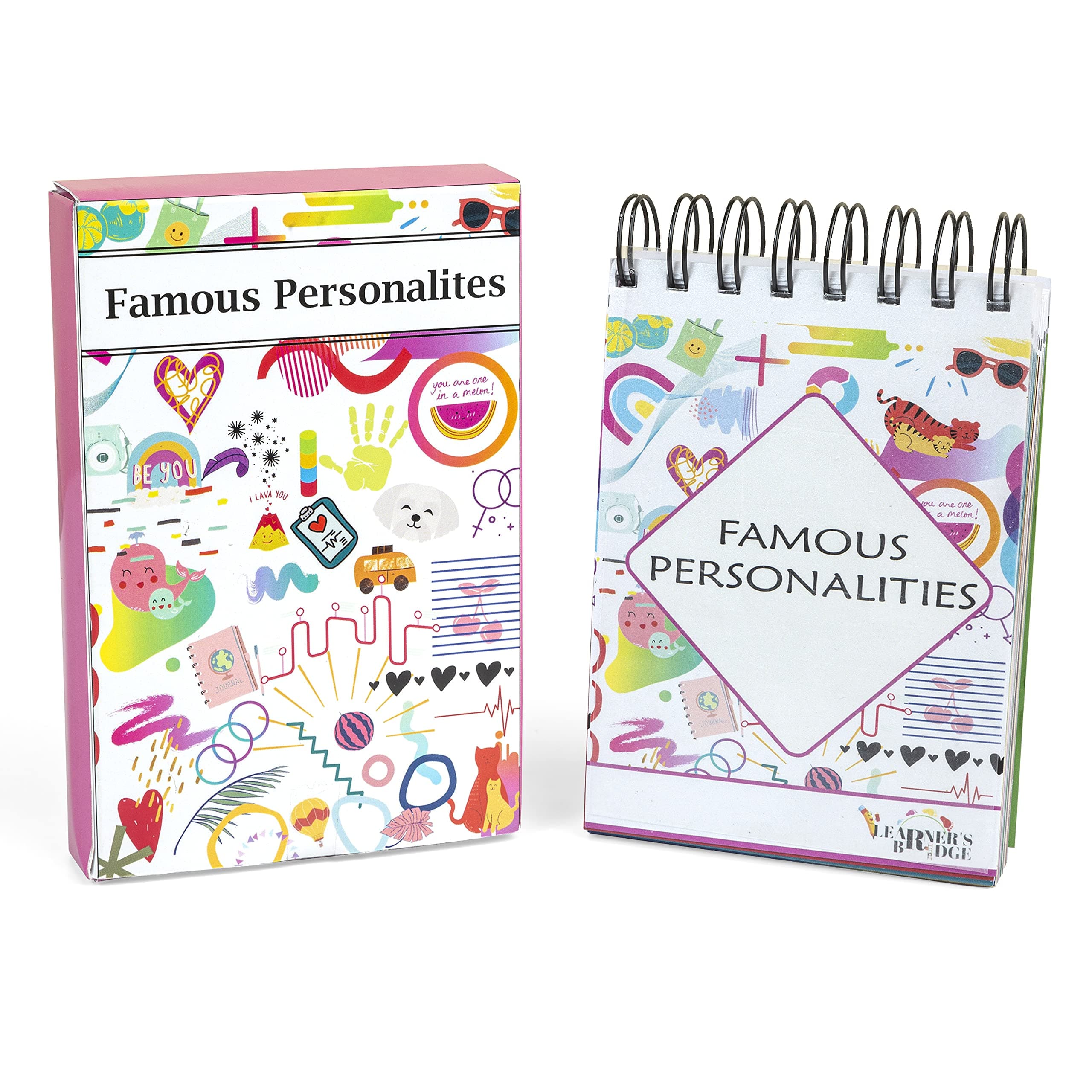 Learner's Bridge Flash Cards Famous Personalities to Develop Recognition Skill, General Knowledge, Early Reading, Helps in Building Focus, Concentration, Vocabulary