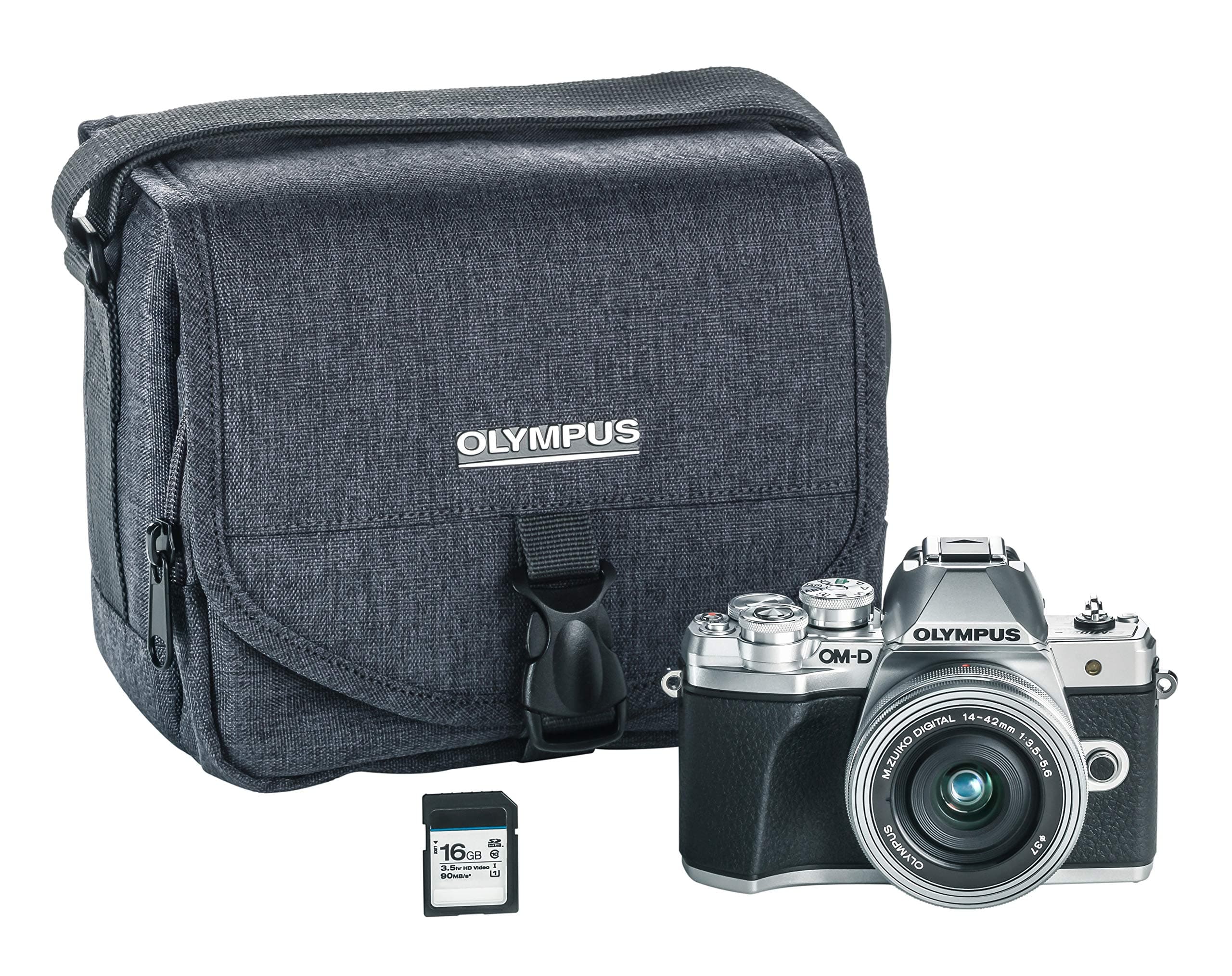 OLYMPUS OM-D E-M10 Mark III Camera Kit with 14-42mm EZ Lens (Silver), Camera Bag & Memory Card, Wi-Fi Enabled, 4K Video, US Only