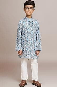 Pro-Ethic Style Developer Boy's Cotton Embellished Kurta Pajama for Baby Kids Ethnic Wear (S-166)