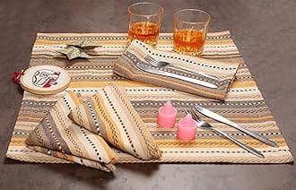 Ramanta Home Linen Dinner Napkins in Mixed Size & Color 20x20 Salsa Napkin Beige 38623