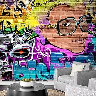 wall26 Removable Wall Sticker/Wall Mural Stylish Hip-Hop Fashion Spray Paint Graffiti & Street Art Cityscape Digital Art Realism Urban Edgy for Living Room, Bedroom, Office - 100x144 inches