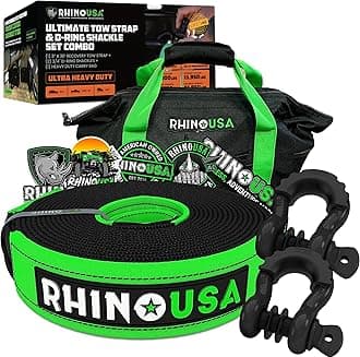 Rhino USA Ultimate Recovery Gear Combo - Tow Strap & Shackle Set