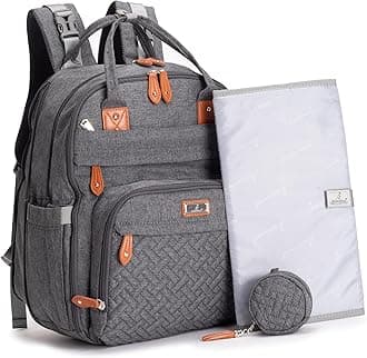 BabbleRoo Diaper Bag Backpack, Baby Nappy Changing Bags Multifunction Waterproof Travel Back Pack