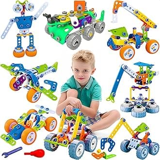 11 in 1 STEM Kits Building Toys for Kids Ages 4-8 5-7, Stem Toys for 4 5 6 7 8 Year Old Boy Birthday Gift, Educational Construction Set for Boys 4-6 6-8 5-8, Creative Learning Engineering Game