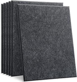 HyFanStr Sound Proofing Panels for Studio, Acoustic Panels Sound Treatment, Self Adhesive Sound Absorbing Panels Foam Tiles for KTV Bedroom Recording Offices Wall Deep Gray 6 Packs