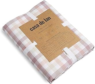 Multicolor Check Tablecloth. 100% Ring Spun Mitered Stitched Cotton Tablecloth in Size (60x84 inches). Rectangle/Oblong Color : Rose - Dark Pink