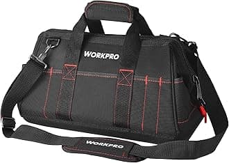 WORKPRO 16-inch Close Top Wide Mouth Tool Storage Bag with Water Proof Rubber Base, W081022A, 16"