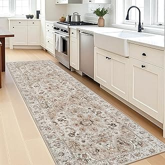 Washable Hallway Runner Rug 3x10: Non Slip Runner Rugs with Rubber Backing Soft Kitchen Rug Farmhouse Distressed Carpet Runner for Living Room Bedroom Bathroom (Beige, 3X10)