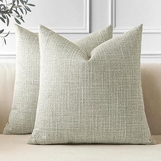 JOTOM Set of 2 Cushion Covers 50x50 cm Khaki Decorative Throw Pillow Covers 20x20 Inch Square Cushion Case Home Decor Pillowcases for Couch Sofa Living Room Bed (Khaki)