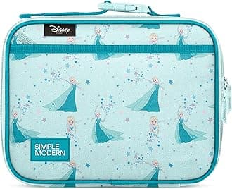 Simple Modern Disney Kids Lunch Box for School | Reusable Insulated Lunch Bag for Toddler, Girl, and Boy | Meal Container with Exterior & Interior Pockets | Hadley Collection | Frozen Elsa's Snowflake