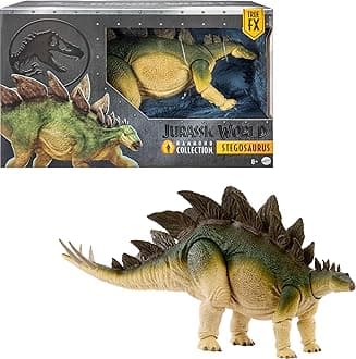 ​Mattel Jurassic World Hammond Collection Action Figure, Lost World Jurassic Park Stegosaurus, Carnivore Large Dinosaur Toy, Posable Wired Tail, JCH08, Green - Estegosaurio
