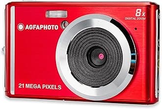 AgfaPhoto AGFA Photo - Compact Digital Camera with 21 Megapixel CMOS Sensor with 8x Digital Zoom and LCD Display, Red