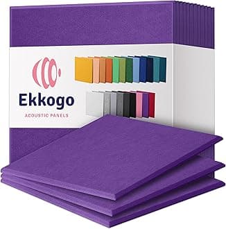 Acoustic Panels 12-Pack Soundproof Wall Panels 12''X12''X0.4'' Sound Panels High Density Sound Dampening Panels - [Midnight Purple Square]