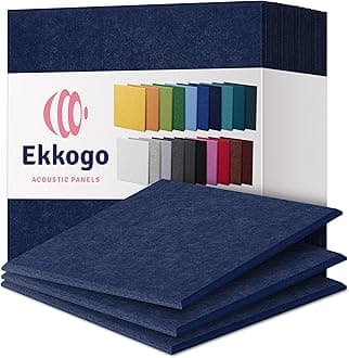 Acoustic Panels 12-Pack Soundproof Wall Panels 12"X12"X0.4" Sound Panels High Density Sound Dampening Panels - [Denim Blue Square]