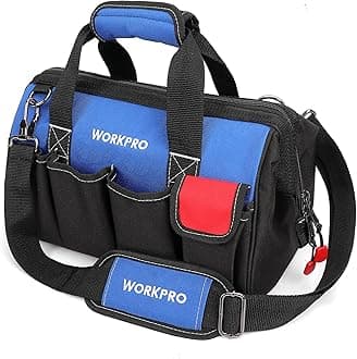 WORKPRO 14-inch Tool Bag, Multi-pocket Tool Organizer with Adjustable Shoulder Strap