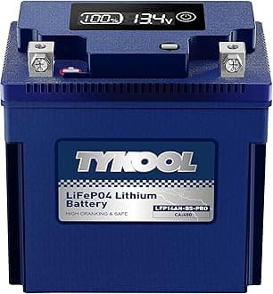 TYKOOL LFP14AH-BS-PRO Lithium Battery, Replaces GYZ16H YTX14AH-BS, 480CCA 8Ah Fits for ATV UTV Motorcycle, Compatible with Polaris Sportsman 570 Ranger 500 Kawasaki Mule SX, Digital Readout [+ -]