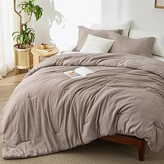 Bedsure Queen Comforter Set - Khaki Queen Size Comforter, Soft Bedding for All Seasons, Cationic Dyed Bedding Set, 3 Pieces, 1 Comforter (90"x90") and 2 Pillow Shams (20"x26"+2")