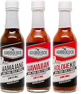 Hot Sauce Power Pack (3-Pack) 5oz Spicy Hamajang, Hawaiian Chili Pepper Water, Kolohekid Fiery Chili Pepper Sauce Bundle