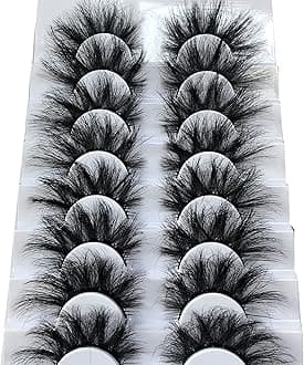 GMAGICTOBO False Eyelashes Wispy Eyelashes Faux 3D Mink Lashes Thick Volume Long Soft Dramatic Strip Eye Lashes Pack 8 Pairs