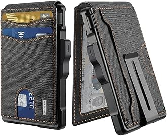 umoven Wallet for Men - with Money Clip Slim Leather Slots RFID Blocking Bifold Minimalist Wallet